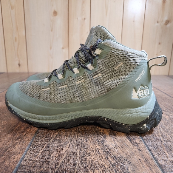 REI Co-Op Flash Hiking Boots Green Women's 7.5 Outdoor Waterproof Lightweight - Picture 2 of 11